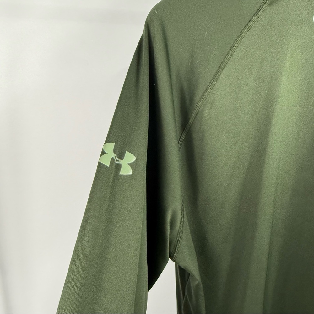 Under Armour Men's Olive Loose Fit Heatgear Half Zip Long sleeve Shirt Sz 2XL - Picture 5 of 6